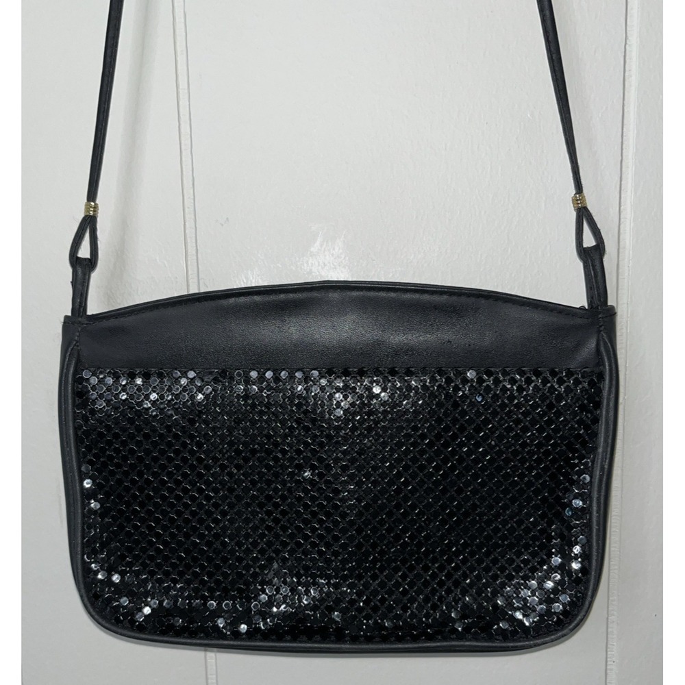 Vintage Whiting & Davis International‎ Black Sequin Mesh Purse Handbag